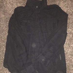 Black, sheer, button up